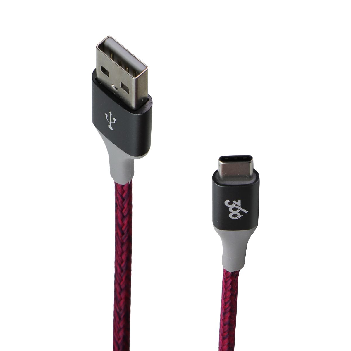 360 Electrical Habitat 4 FT USB-C to USB-A Braided Charging Cable - Cranberry Cell Phone - Cables & Adapters 360 Electrical - Simple Cell Bulk Wholesale Pricing - USA Seller
