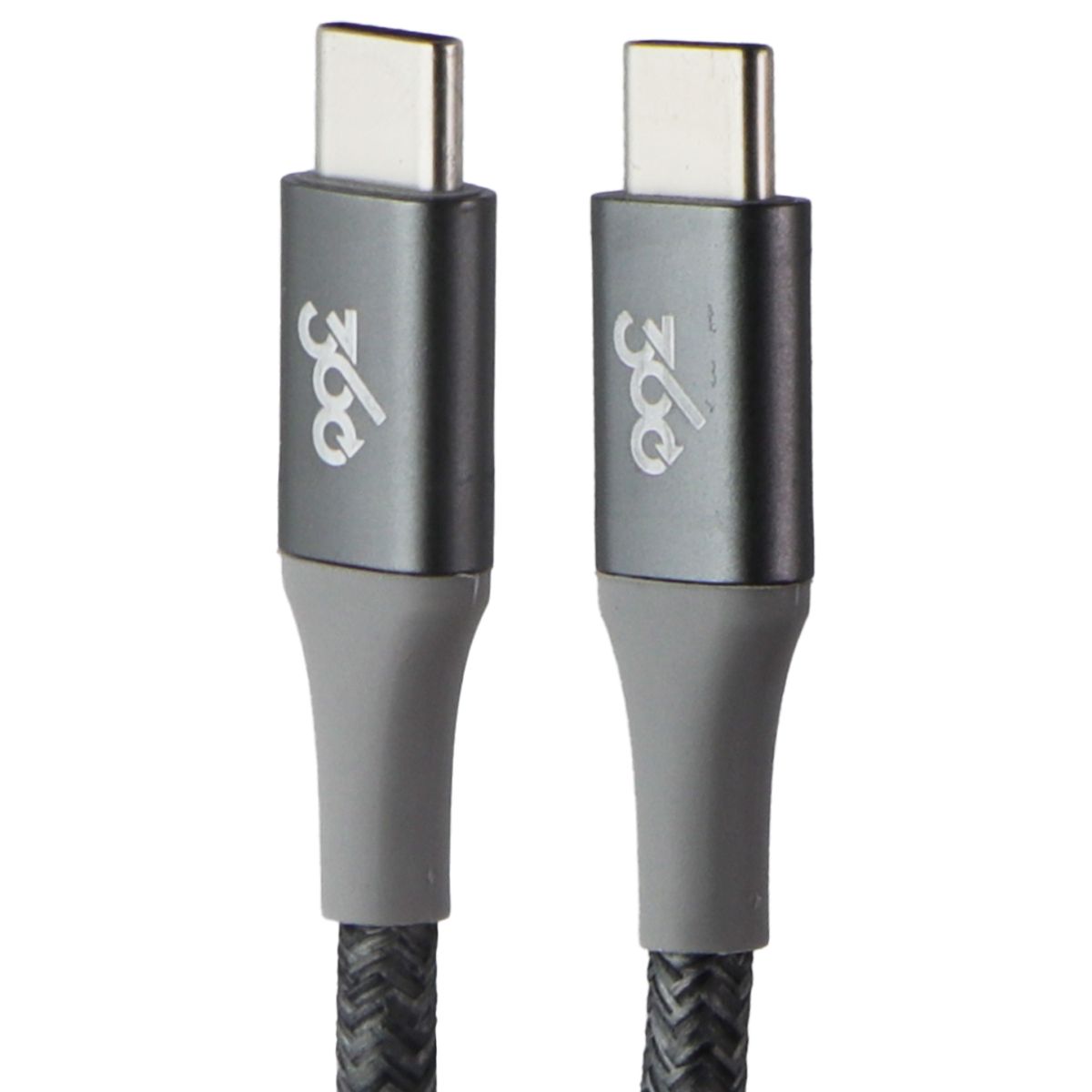 360 Electrical (8FT) Braided USB-C to USB-C Charge and Sync Cable - Gray Cell Phone - Cables & Adapters 360 Electrical - Simple Cell Bulk Wholesale Pricing - USA Seller