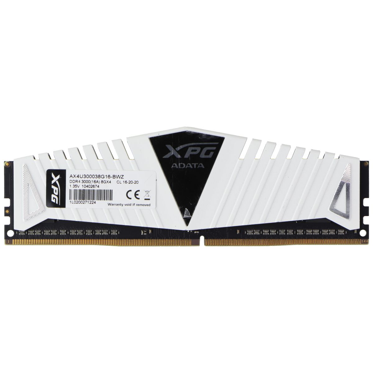 ADATA XPG (8GB) DDR4 3000MHz 8Gx4 1.35V Desktop RAM Memory (AX4U300038G16-BWZ) Computer Parts - Memory (RAM) ADATA - Simple Cell Bulk Wholesale Pricing - USA Seller