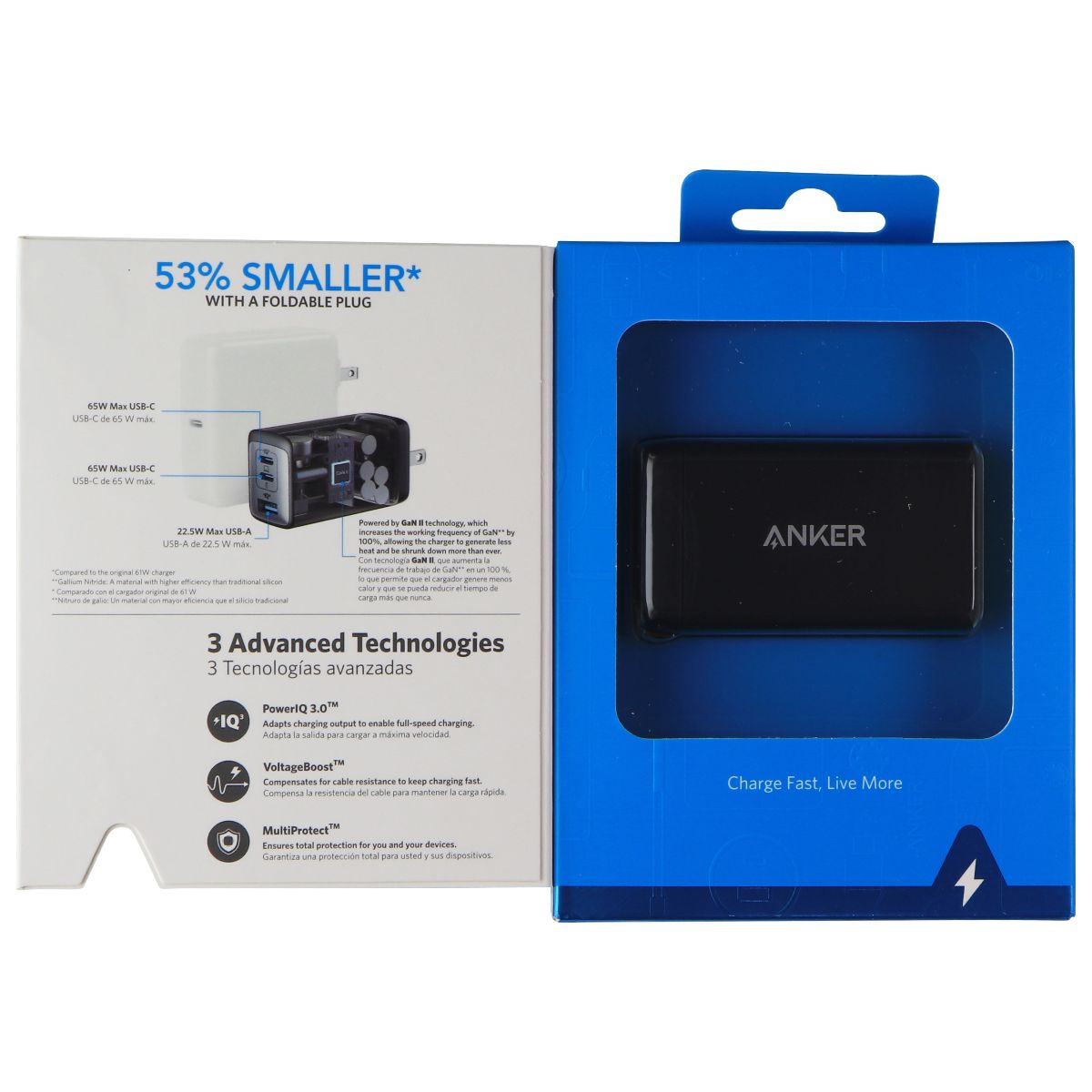 Anker Powerport III (65W) USB-C/USB-A (3-port) Charging Pod - Black (A2667J11-1) Cell Phone - Cables & Adapters Anker - Simple Cell Bulk Wholesale Pricing - USA Seller