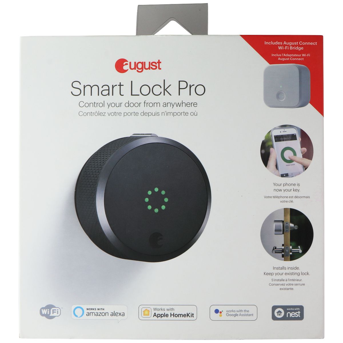 August Smart Lock Pro - Wi-Fi Smart Lock with Alexa/Apple/Google - Dark Gray Home Improvement - Other Home Improvement August - Simple Cell Bulk Wholesale Pricing - USA Seller