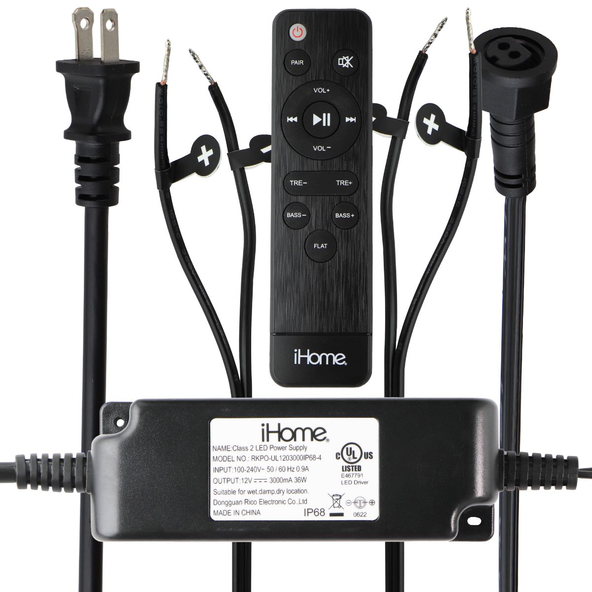 iHome Bluetooth Indoor/Outdoor 6.5-Inch (300W) Surround Sound Speakers - Black Cell Phone - Audio Docks & Speakers iHome - Simple Cell Bulk Wholesale Pricing - USA Seller