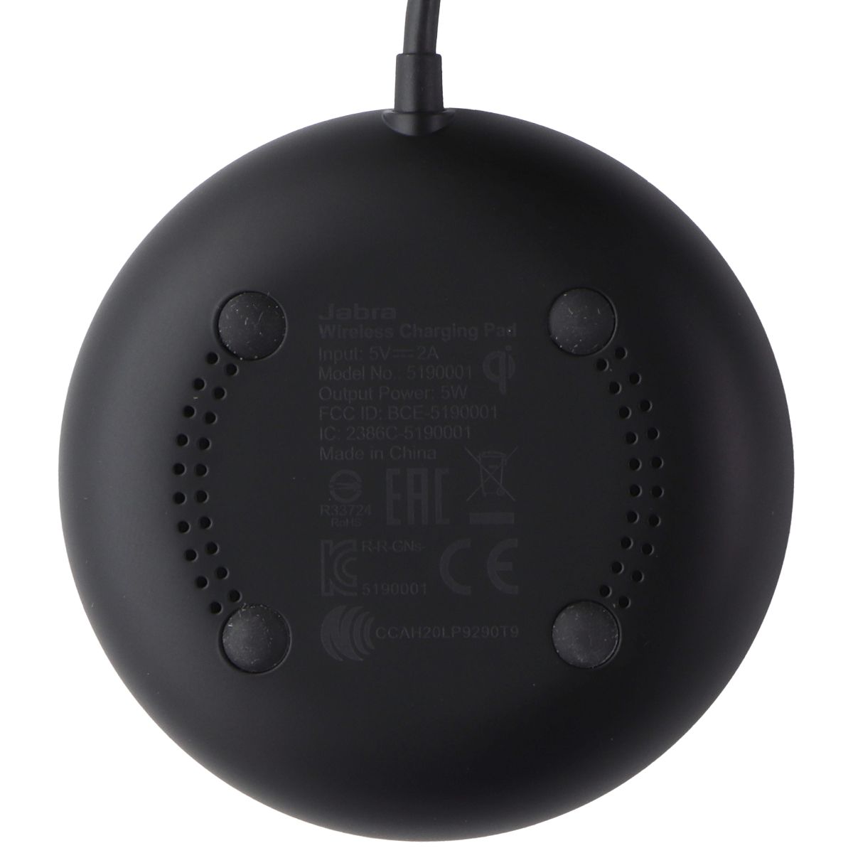 Jabra Wireless Charging Pad for All Qi Devices - Black (100-65920000-00) Cell Phone - Chargers & Cradles Jabra - Simple Cell Bulk Wholesale Pricing - USA Seller