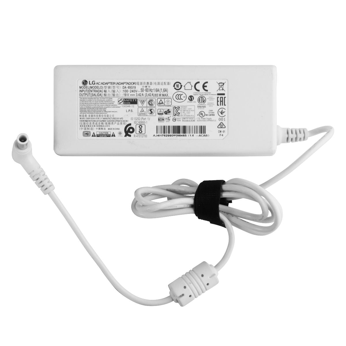 LG (19V) AC Power Adapter (DA-65G19) - White Computer/Network - Power Cables & Connectors LG - Simple Cell Bulk Wholesale Pricing - USA Seller