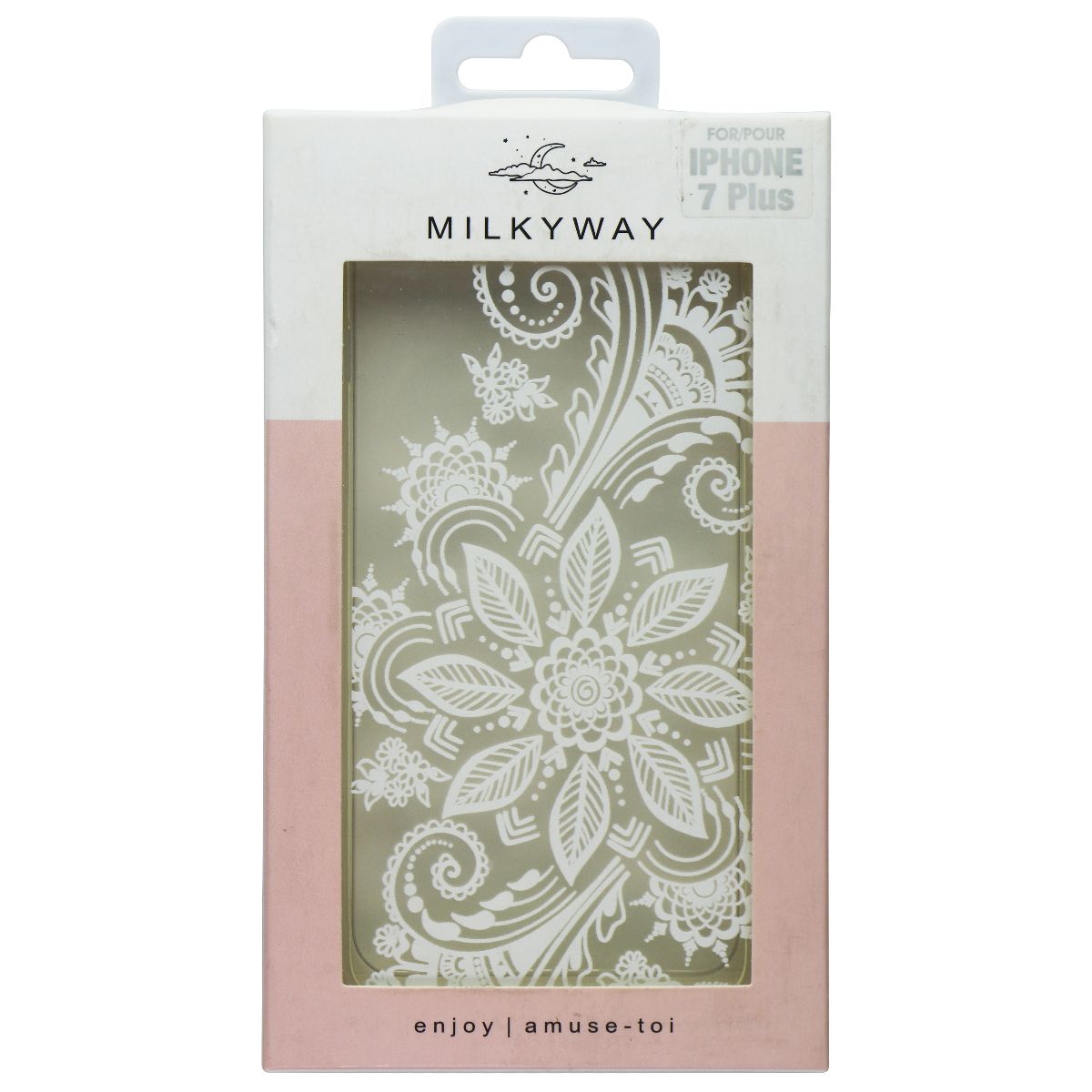 MilkyWay Slim Protective Gel Case for Apple iPhone 7 Plus - Clear/White Paisley Cell Phone - Cases, Covers & Skins MilkyWay - Simple Cell Bulk Wholesale Pricing - USA Seller