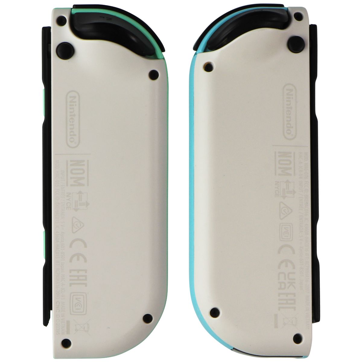 Nintendo Animal Crossing Left & Right Joy-Cons - NO Straps - Blue/Green Gaming/Console - Controllers & Attachments Nintendo - Simple Cell Bulk Wholesale Pricing - USA Seller