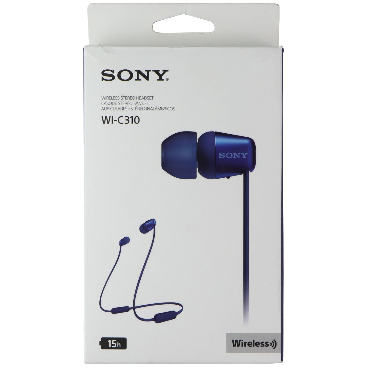 Sony WI-C310/LZ Bluetooth Lightweight Wireless In-Ear Headphones with Mic - Blue Portable Audio - Headphones Sony - Simple Cell Bulk Wholesale Pricing - USA Seller