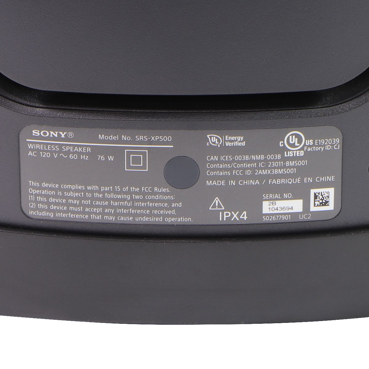 Sony XP500 Portable Wireless Karaoke IPX4 Water Resistant Speaker - Black Home Multimedia - Home Speakers & Subwoofers Sony - Simple Cell Bulk Wholesale Pricing - USA Seller