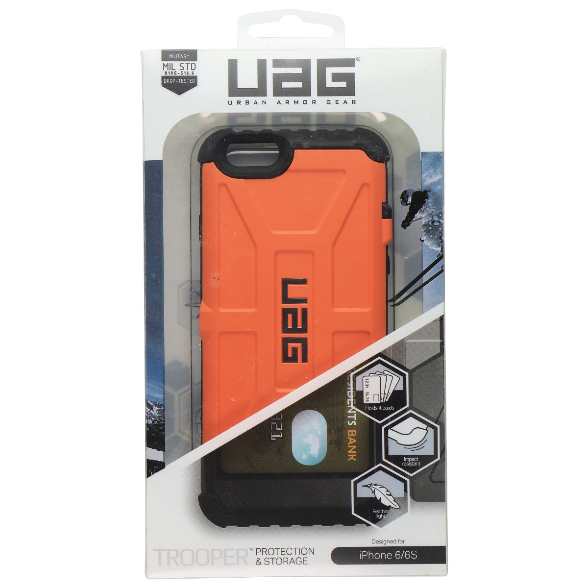 Urban Armor Gear Trooper Series Card Case for iPhone 6s/6 - Orange/Black Cell Phone - Cases, Covers & Skins Urban Armor Gear - Simple Cell Bulk Wholesale Pricing - USA Seller