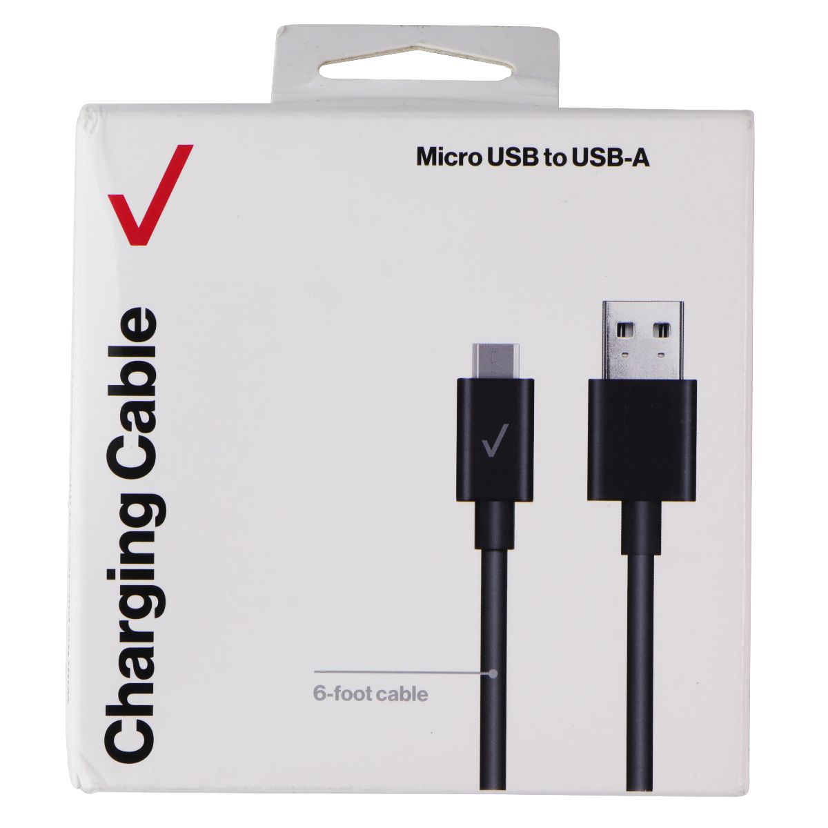 Verizon (6-foot) Micro USB to USB-A Charging Cable - Black Cell Phone - Chargers & Cradles Verizon - Simple Cell Bulk Wholesale Pricing - USA Seller