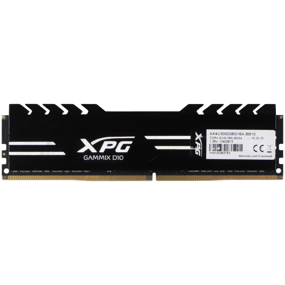 XPG Gammix D10 (8GB) DDR4 (PC4-24000) 3000MHz Desktop RAM AX4U300038G16A-BB10 Computer Parts - Memory (RAM) XPG - Simple Cell Bulk Wholesale Pricing - USA Seller