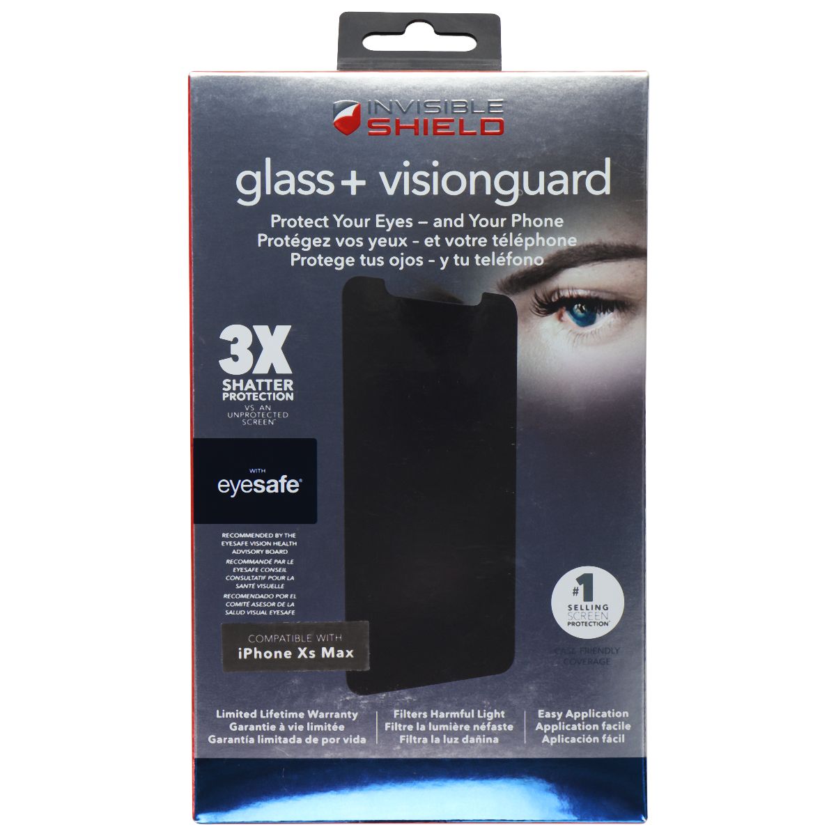 ZAGG InvisibleShield (Glass+ Visionguard) Screen Protector for iPhone Xs Max Cell Phone - Screen Protectors Zagg - Simple Cell Bulk Wholesale Pricing - USA Seller