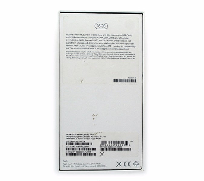 RETAIL BOX - Apple iPhone 6 - Tray Included - NO DEVICE Cell Phone - Other Accessories Apple - Simple Cell Bulk Wholesale Pricing - USA Seller