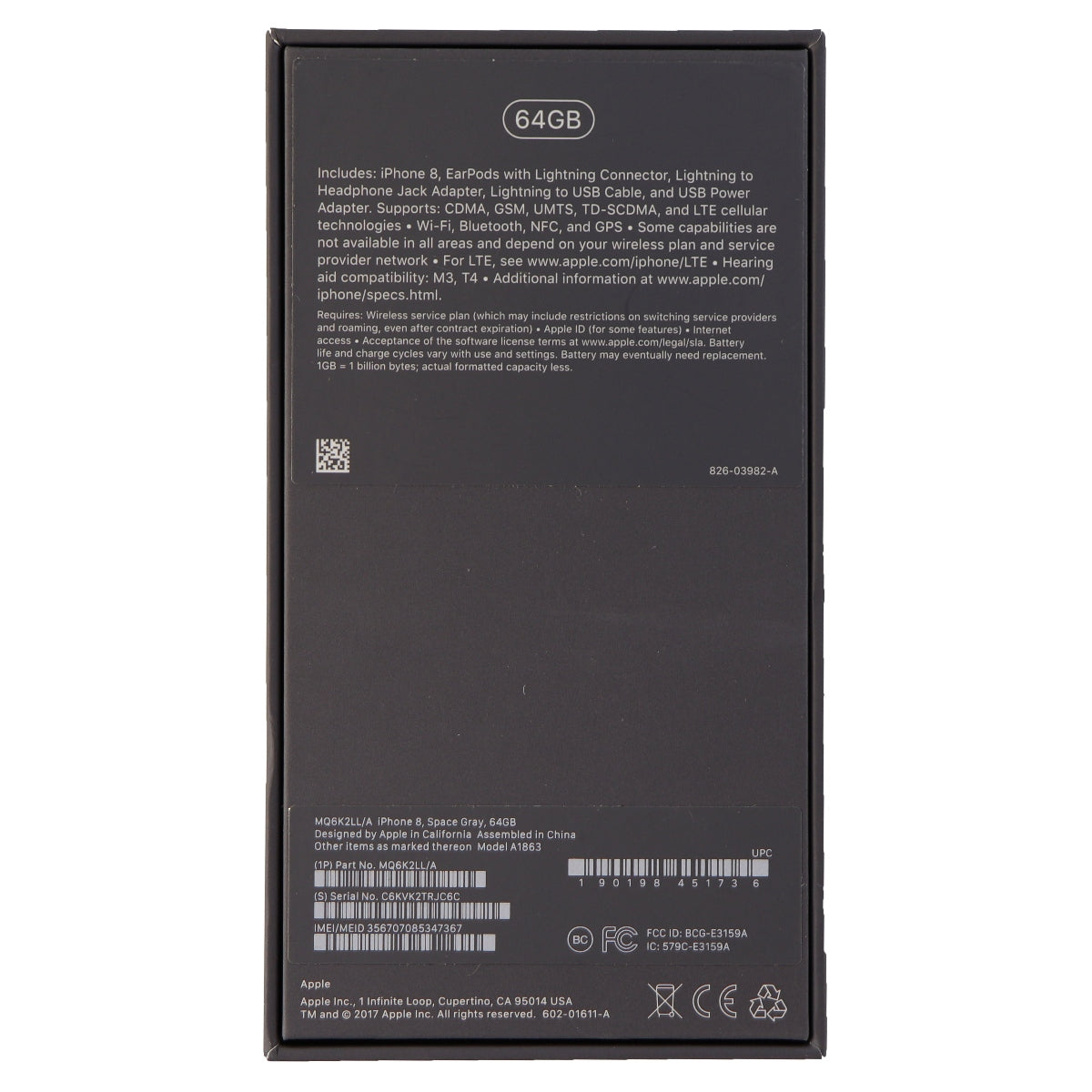 Apple iPhone 8 RETAIL BOX - 64GB Space Gray - NO DEVICE Cell Phone - Other Accessories Apple - Simple Cell Bulk Wholesale Pricing - USA Seller