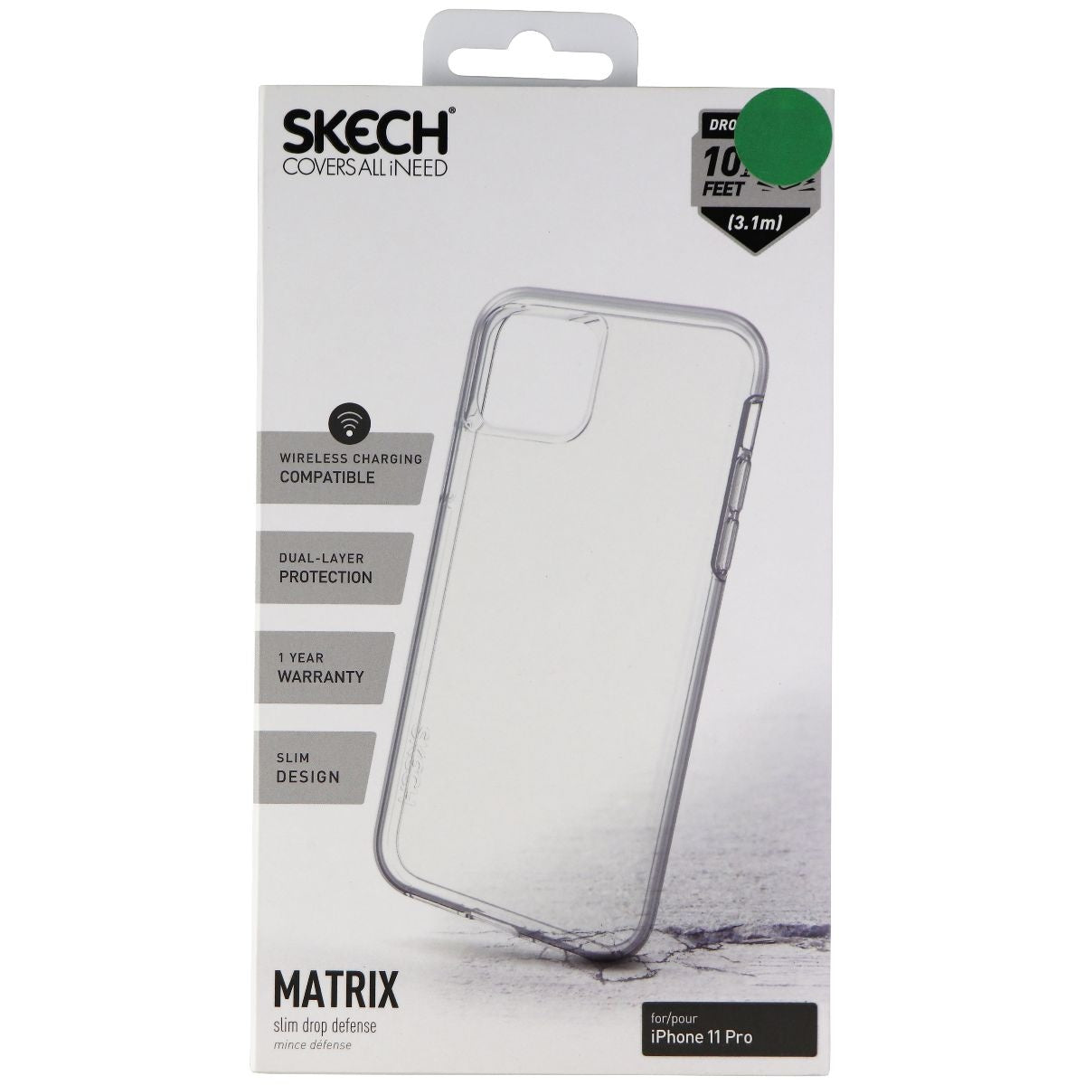 Skech Matrix Series Slim Hybrid Case for Apple iPhone 11 Pro - Clear Cell Phone - Cases, Covers & Skins Skech - Simple Cell Bulk Wholesale Pricing - USA Seller