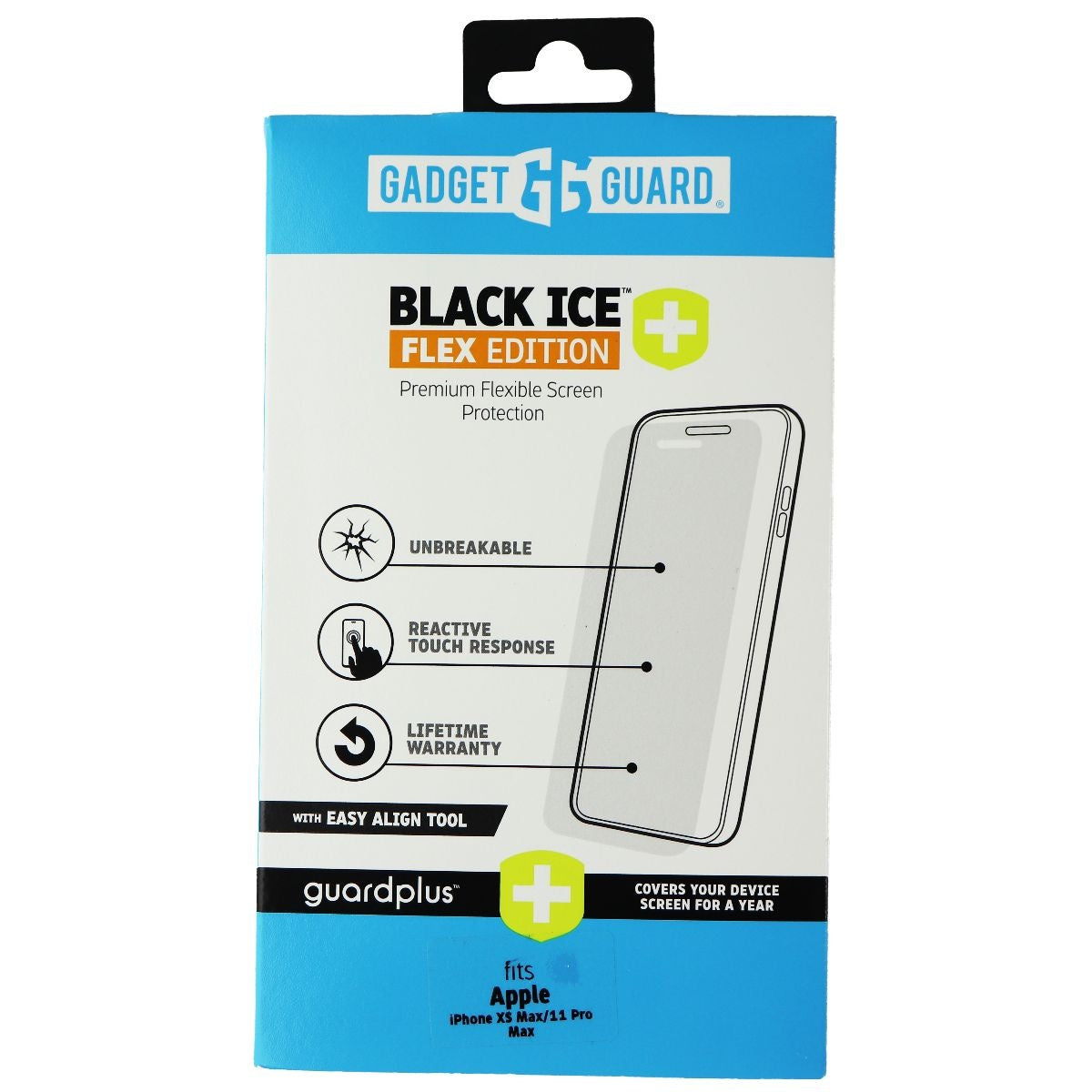 Gadget Guard Black Ice+ (Plus) Flex Protector for iPhone 11 Pro Max/Xs Max Cell Phone - Screen Protectors Gadget Guard - Simple Cell Bulk Wholesale Pricing - USA Seller