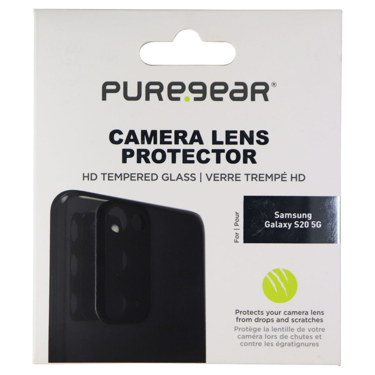 PureGear HD Tempered Glass Camera Lens Protector for Samsung Galaxy S20 5G Cell Phone - Screen Protectors PureGear - Simple Cell Bulk Wholesale Pricing - USA Seller