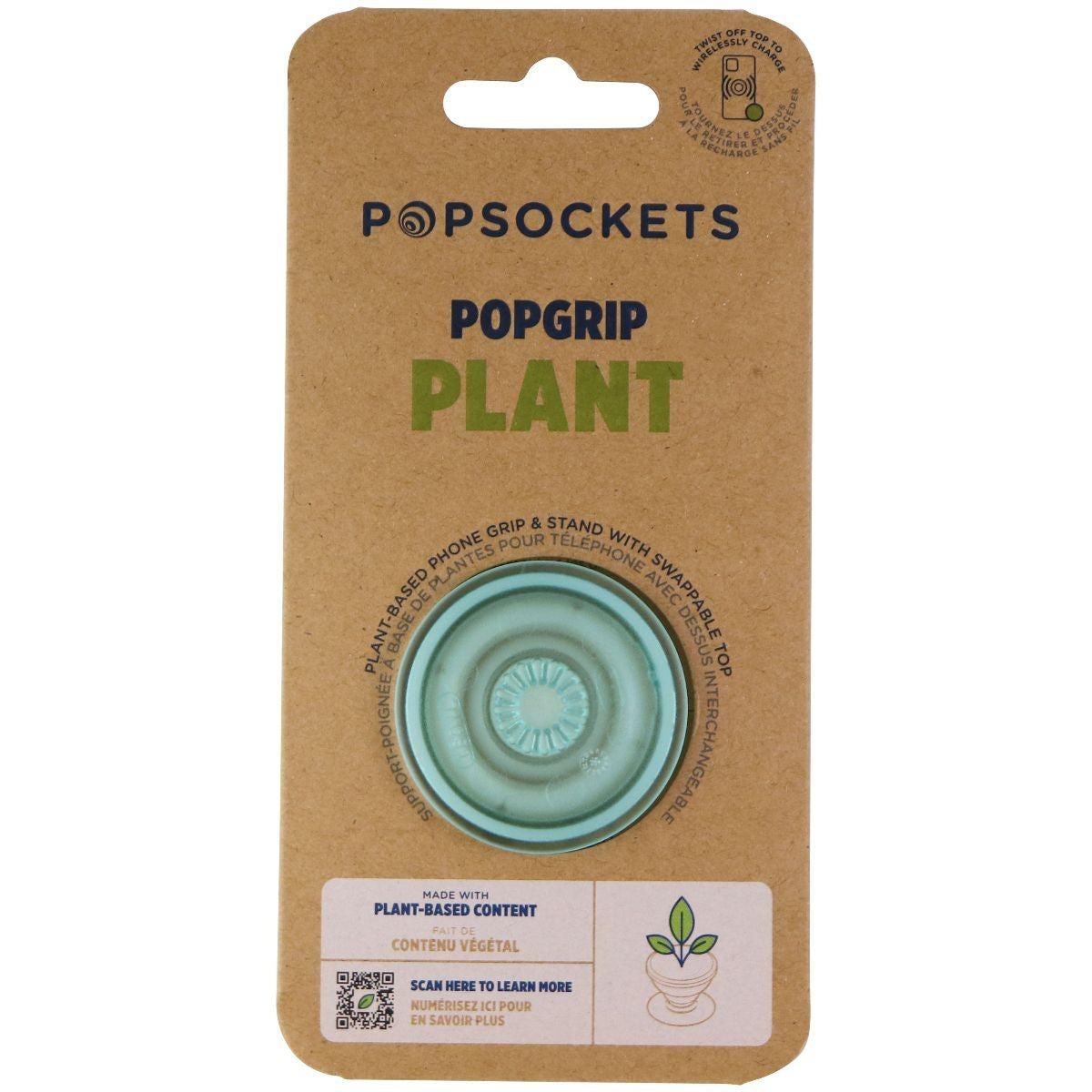PopSockets PopGrip Stand & Grip w/ Swappable Top - PopGrip Plant Light Jade Cell Phone - Mounts & Holders PopSockets - Simple Cell Bulk Wholesale Pricing - USA Seller