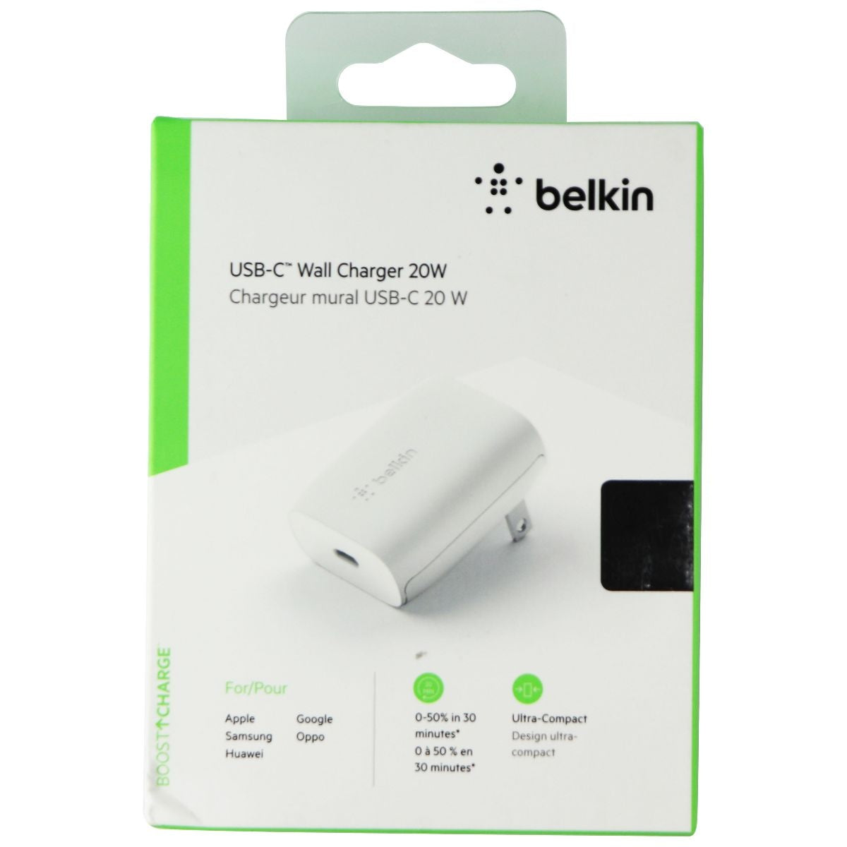 Belkin (20-Watt) Single USB-C Fast Charge Wall Charger - White Cell Phone - Chargers & Cradles Belkin - Simple Cell Bulk Wholesale Pricing - USA Seller