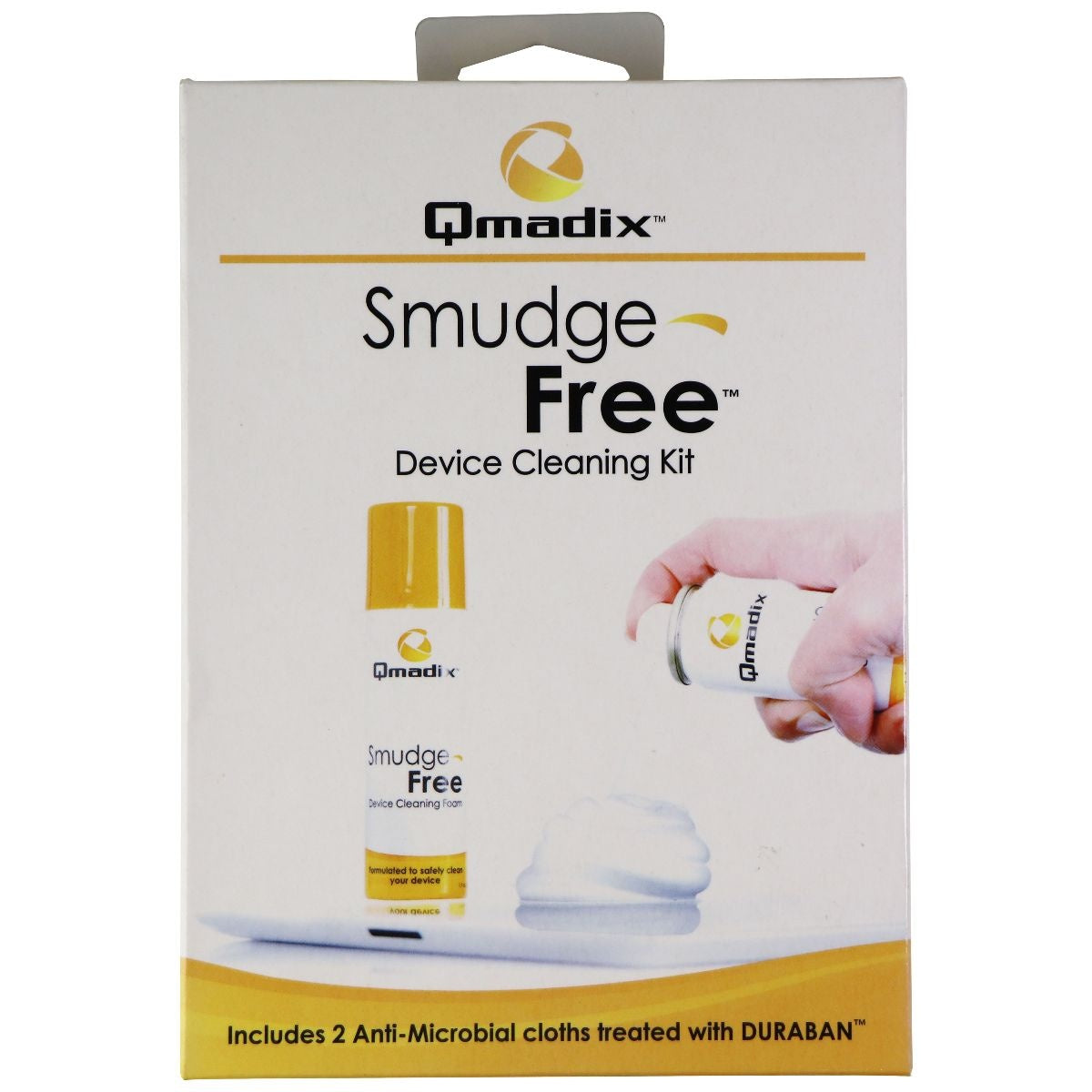 Qmadix Smudge Free Device Cleaning Kit with 2 Cloths and Foam Cell Phone - Replacement Parts & Tools Qmadix - Simple Cell Bulk Wholesale Pricing - USA Seller
