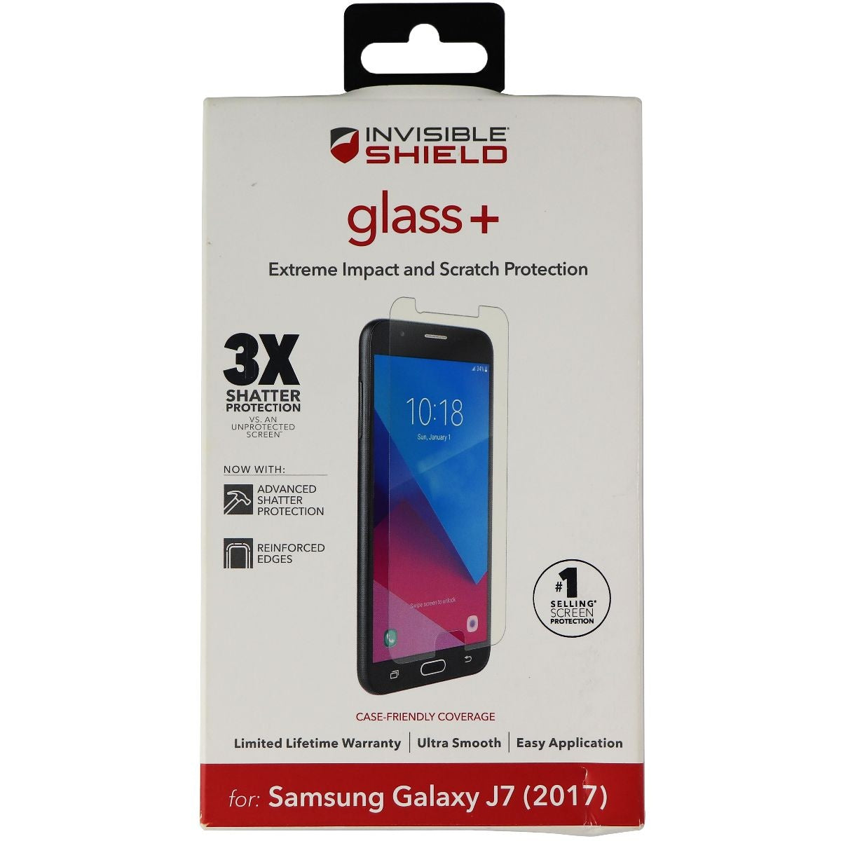 ZAGG Invisible Shield (Glass+) Screen Protector for Samsung Galaxy J7 (2017) Cell Phone - Screen Protectors Zagg - Simple Cell Bulk Wholesale Pricing - USA Seller