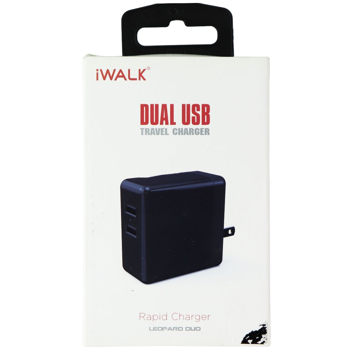 iWALK Dual USB Rapid Travel Charger - Black Cell Phone - Chargers & Cradles iWalk - Simple Cell Bulk Wholesale Pricing - USA Seller