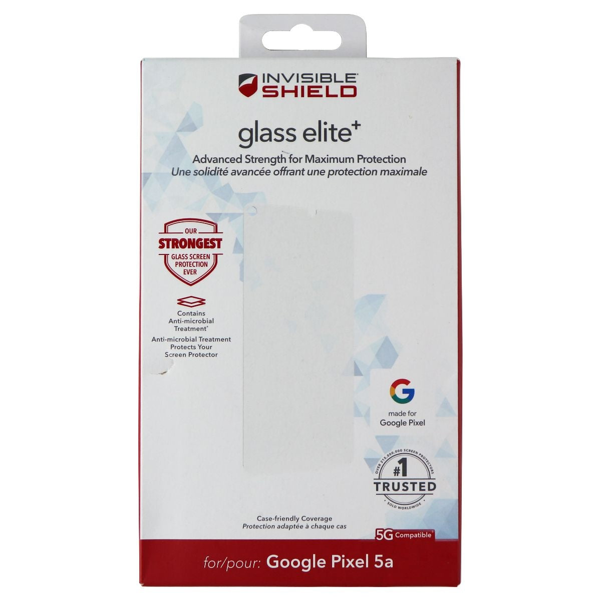 ZAGG (Glass Elite+) Screen Protector for Google Pixel 5a - Clear Cell Phone - Screen Protectors Zagg - Simple Cell Bulk Wholesale Pricing - USA Seller