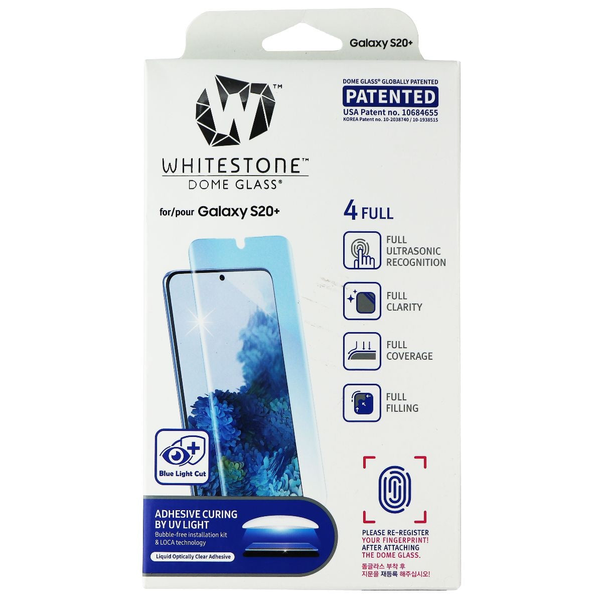 Whitestone Dome Glass for Samsung Galaxy (S20+) Smartphones - Clear Cell Phone - Screen Protectors Whitestone - Simple Cell Bulk Wholesale Pricing - USA Seller