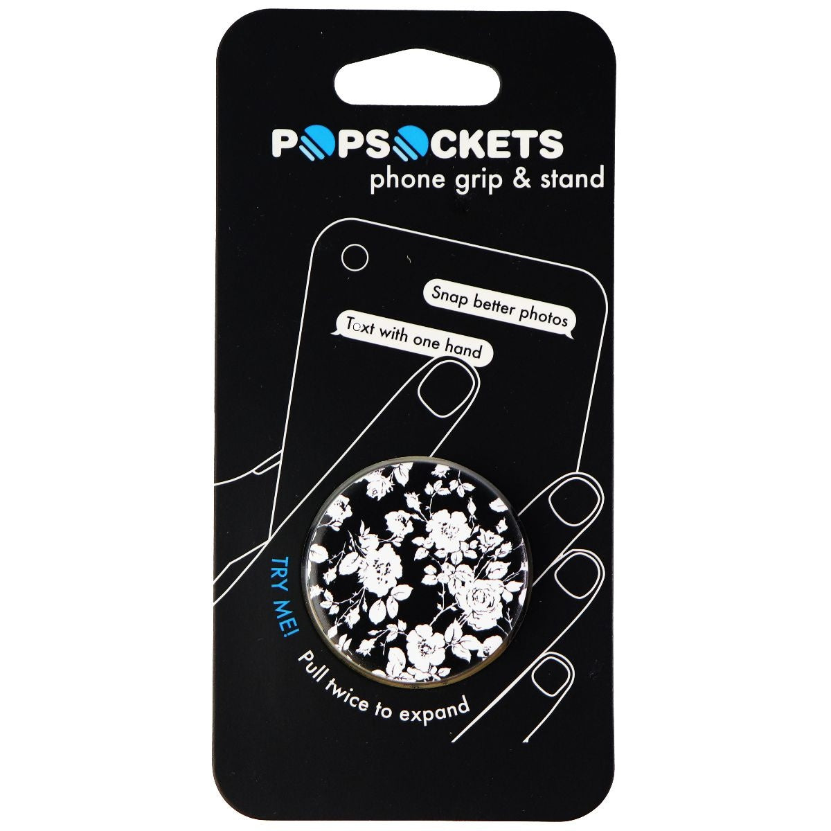 PopSockets: Collapsible Grip & Stand for Phones and Tablets - Monochrome Rose Cell Phone - Mounts & Holders PopSockets - Simple Cell Bulk Wholesale Pricing - USA Seller