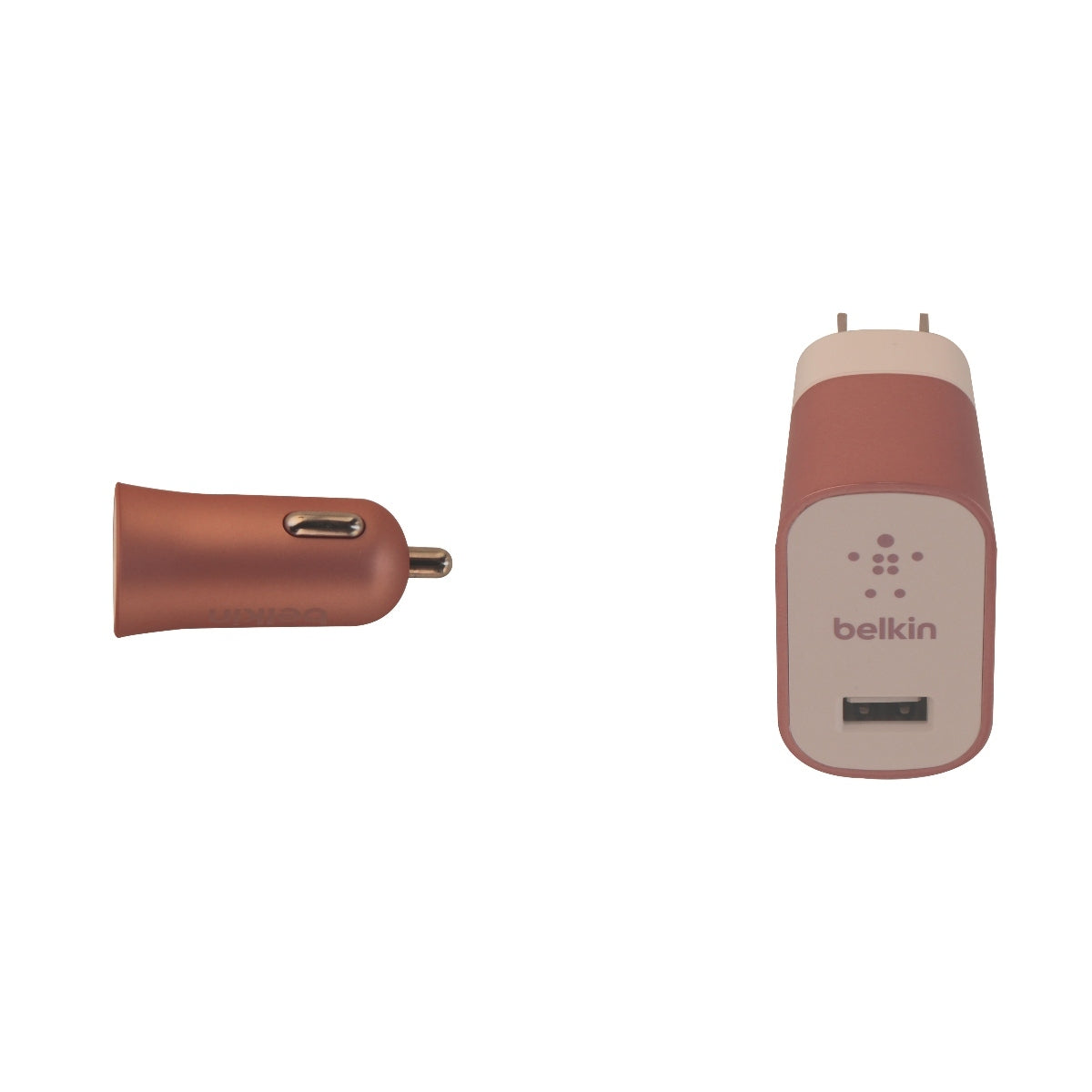 Belkin Car & Wall Charger Kit for iPhones - Pink Rose Gold Cell Phone - Chargers & Cradles Belkin - Simple Cell Bulk Wholesale Pricing - USA Seller