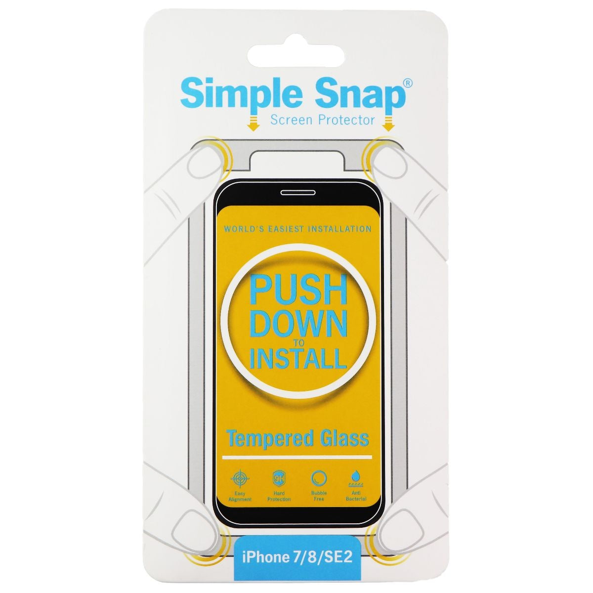 Simple Snap Tempered Glass Screen Protector for iPhone SE (2nd Gen) 7/8 - Clear Cell Phone - Screen Protectors Simple Snap - Simple Cell Bulk Wholesale Pricing - USA Seller
