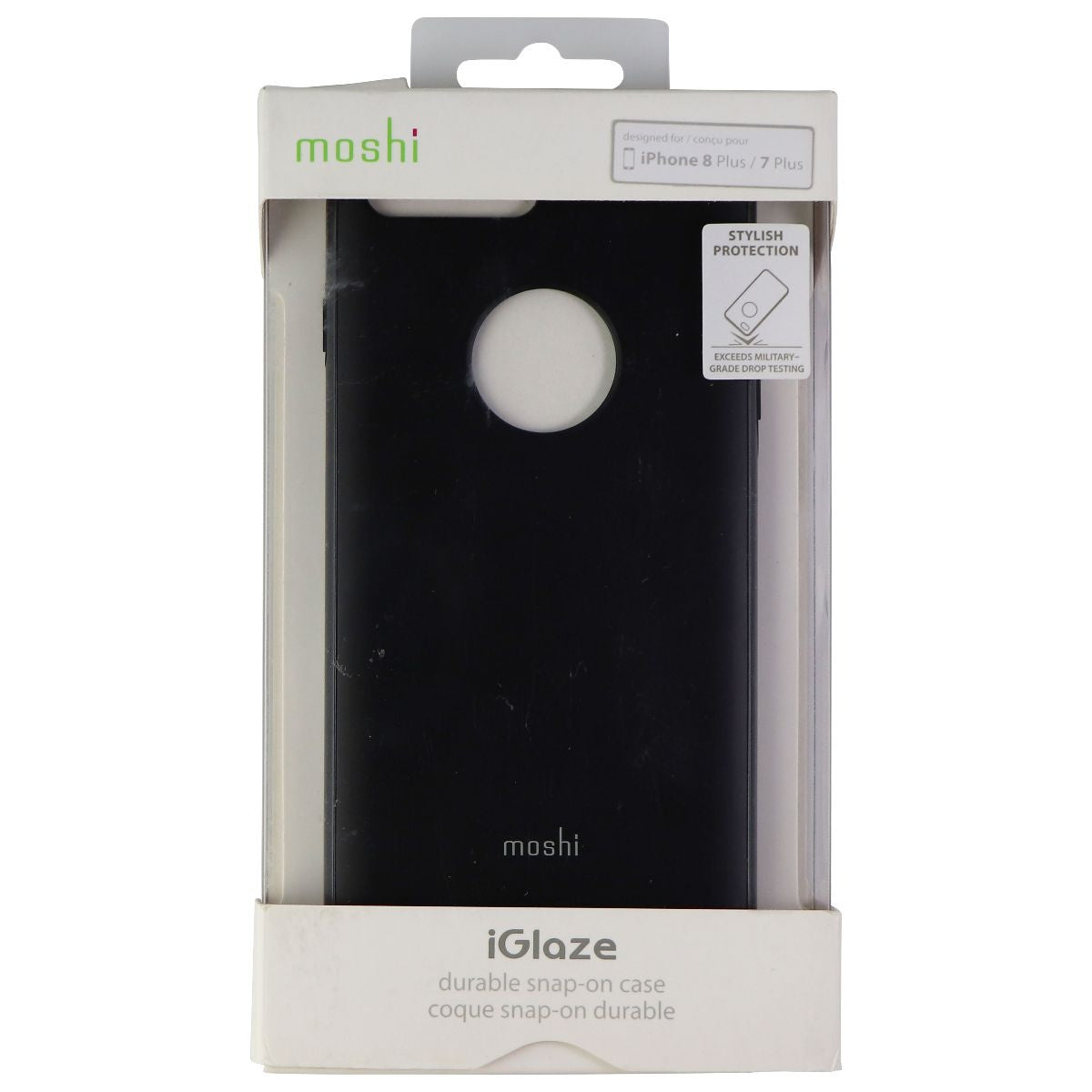 Moshi iGlaze Slim Fit Hybrid Snap-On Case for Apple iPhone 8 Plus/7 Plus - Black Cell Phone - Cases, Covers & Skins Moshi - Simple Cell Bulk Wholesale Pricing - USA Seller
