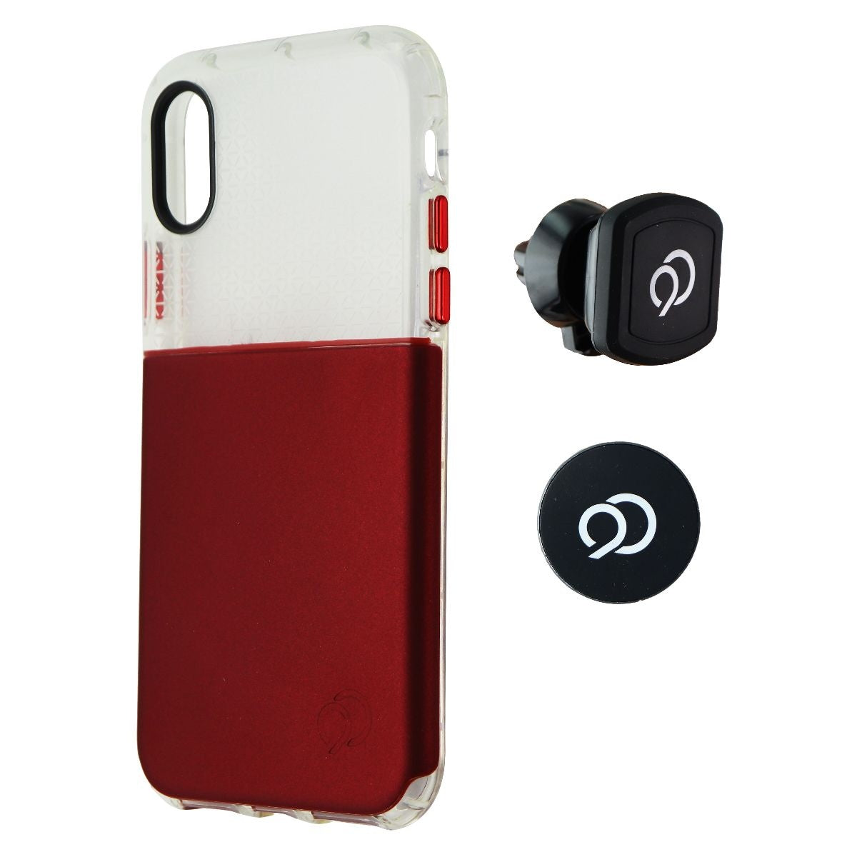 Nimbus9 Ghost Series Magnetic Mount Case for iPhone Xs and iPhone X - Red/Clear Cell Phone - Cases, Covers & Skins Nimbus9 - Simple Cell Bulk Wholesale Pricing - USA Seller