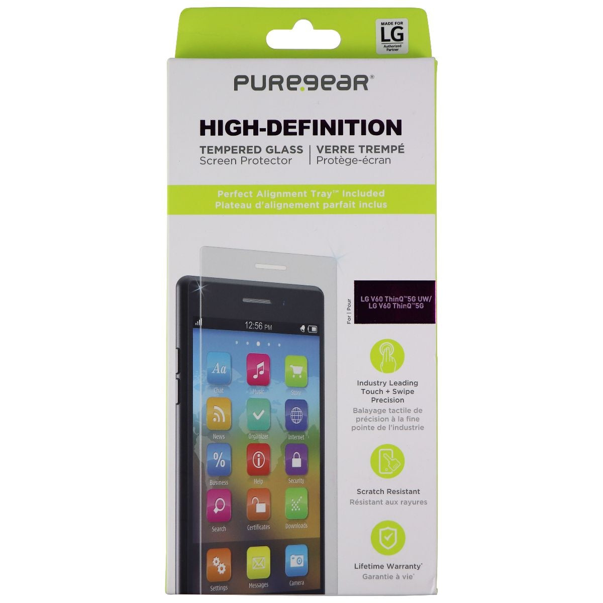 PureGear High-Definition Tempered Glass for LG V60 ThinQ 5G / 5G UW - Clear Cell Phone - Screen Protectors PureGear - Simple Cell Bulk Wholesale Pricing - USA Seller