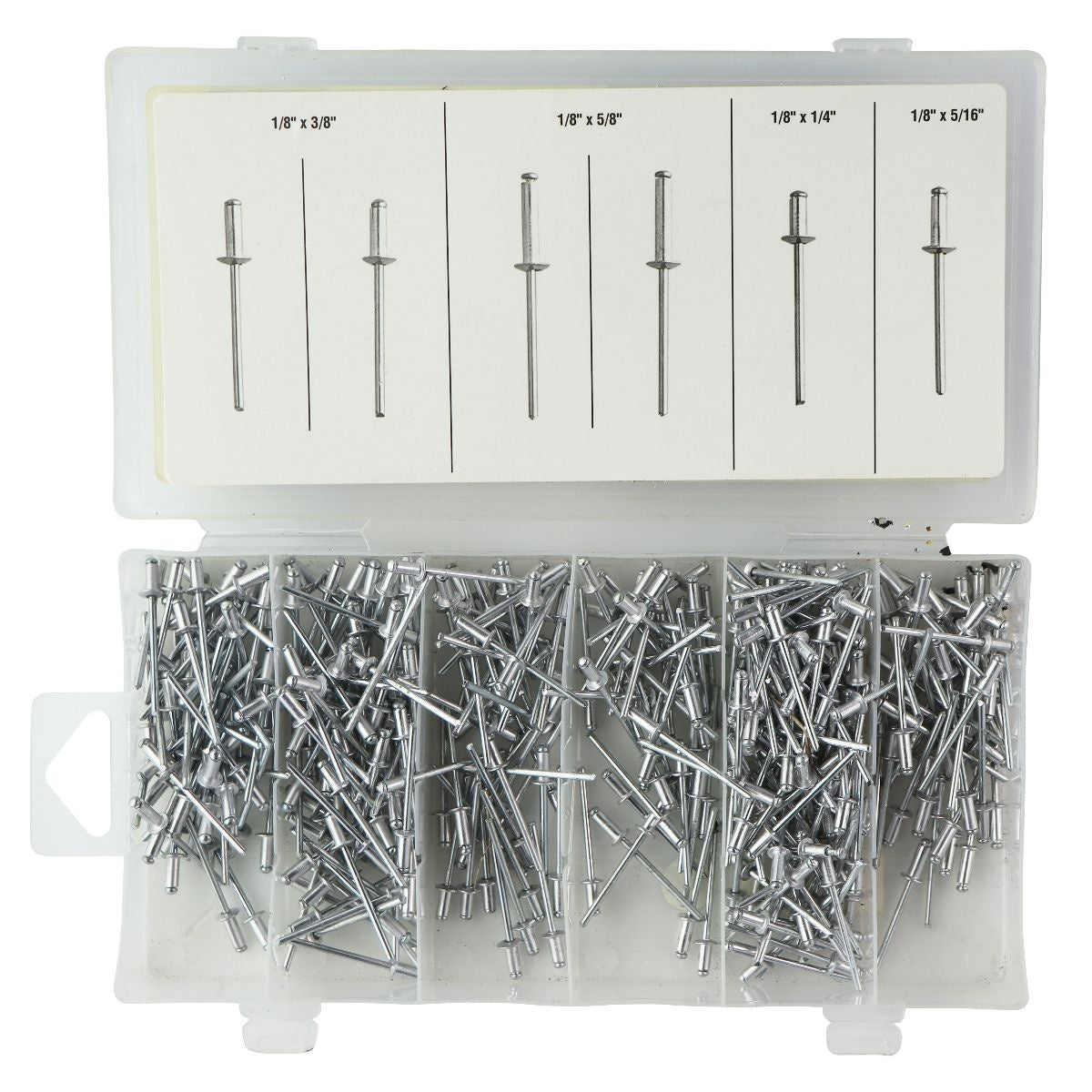 Storehouse 500 Piece Aluminum Blind Rivet Assortment 1/8-in / Dome Head Other Sporting Goods Storehouse - Simple Cell Bulk Wholesale Pricing - USA Seller