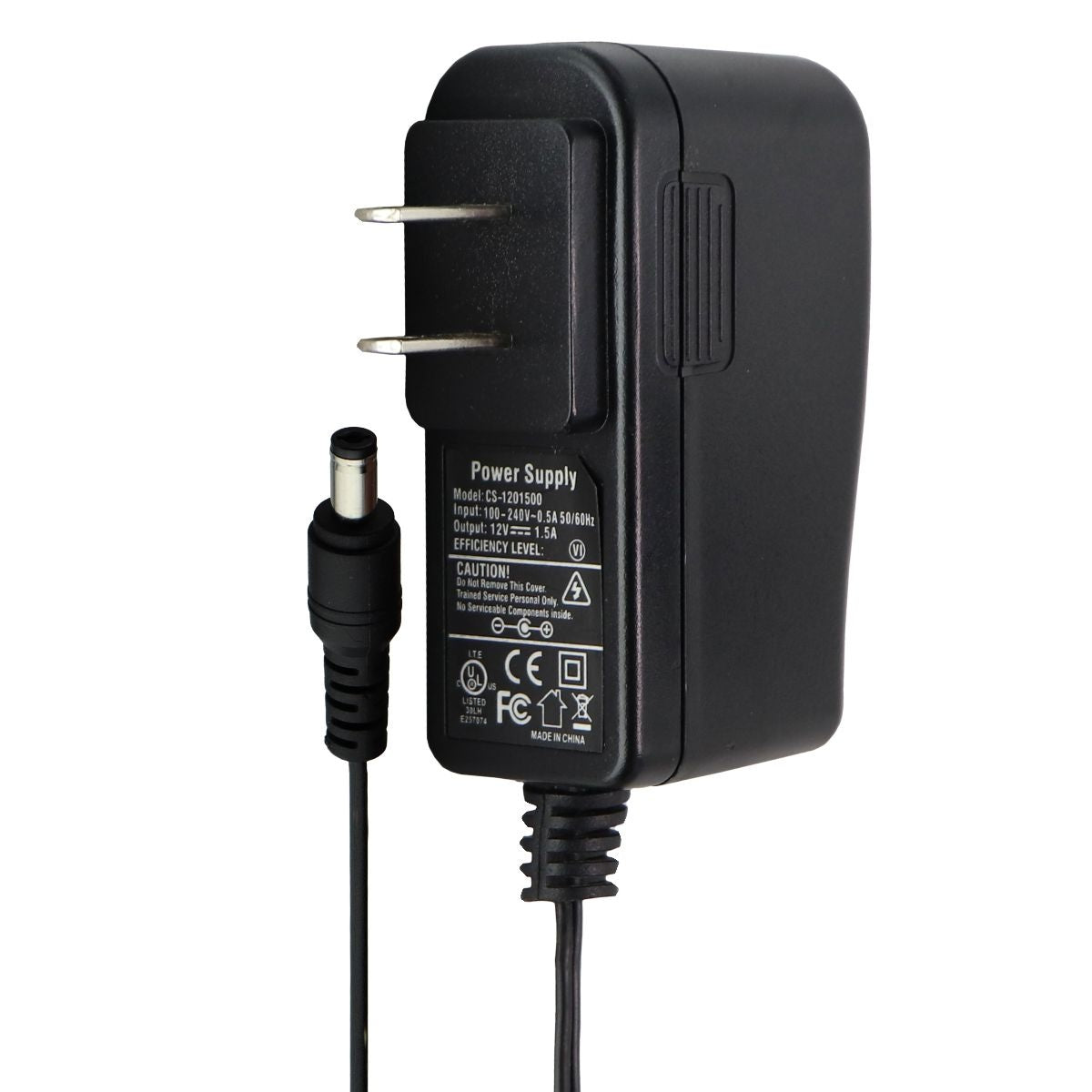 (12V/1.5A) Power Supply Wall Charger - Black (CS-1201500) Multipurpose Batteries & Power - Multipurpose AC to DC Adapters Unbranded - Simple Cell Bulk Wholesale Pricing - USA Seller