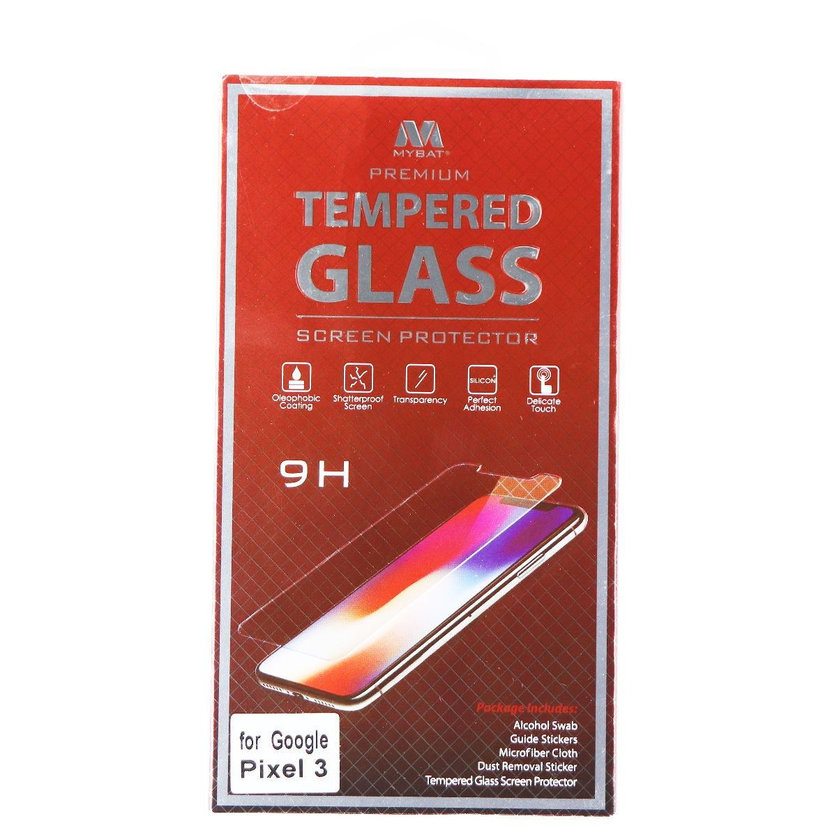 MyBat Tempered Glass Screen Protector for Google Pixel 3 - Clear Cell Phone - Screen Protectors MyBat - Simple Cell Bulk Wholesale Pricing - USA Seller
