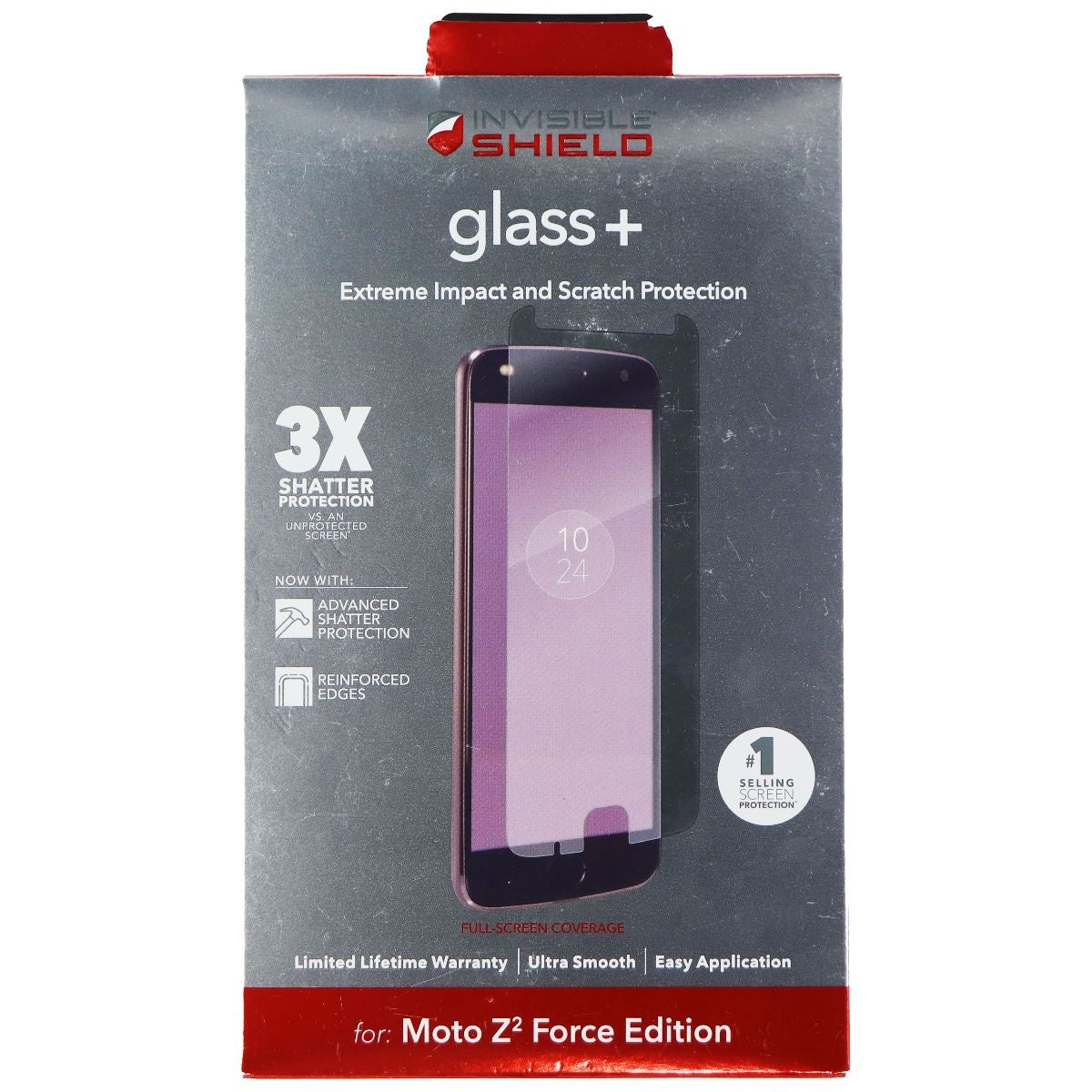 ZAGG (Glass+) Screen Protector for Motorola Moto Z2 Force - Clear (MZ2LGS-F00) Cell Phone - Screen Protectors Zagg - Simple Cell Bulk Wholesale Pricing - USA Seller