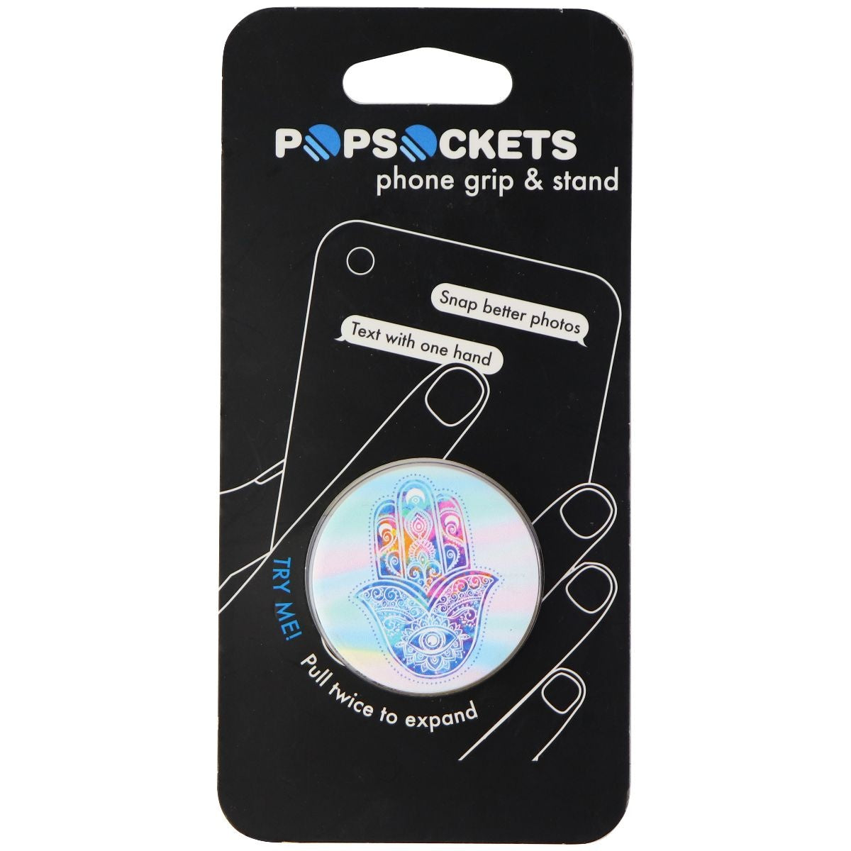 PopSockets: Collapsible Grip & Stand for Phones and Tablets - Hippie Hamsa Cell Phone - Mounts & Holders PopSockets - Simple Cell Bulk Wholesale Pricing - USA Seller