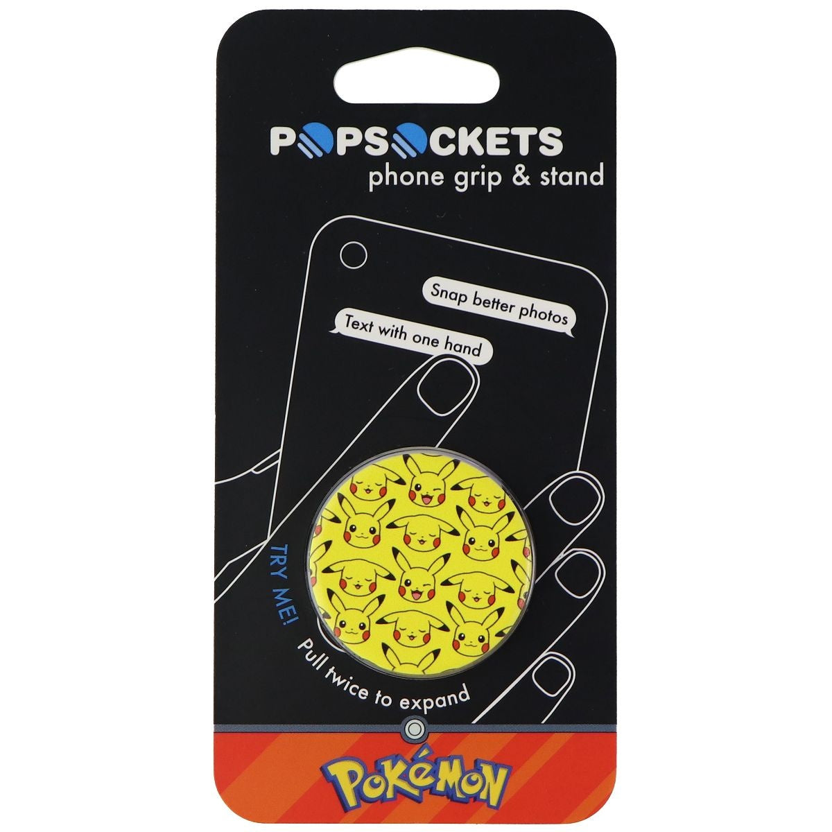 PopSockets: Collapsible Grip & Stand for Phones and Tablets - Pikachu Pattern Cell Phone - Mounts & Holders PopSockets - Simple Cell Bulk Wholesale Pricing - USA Seller