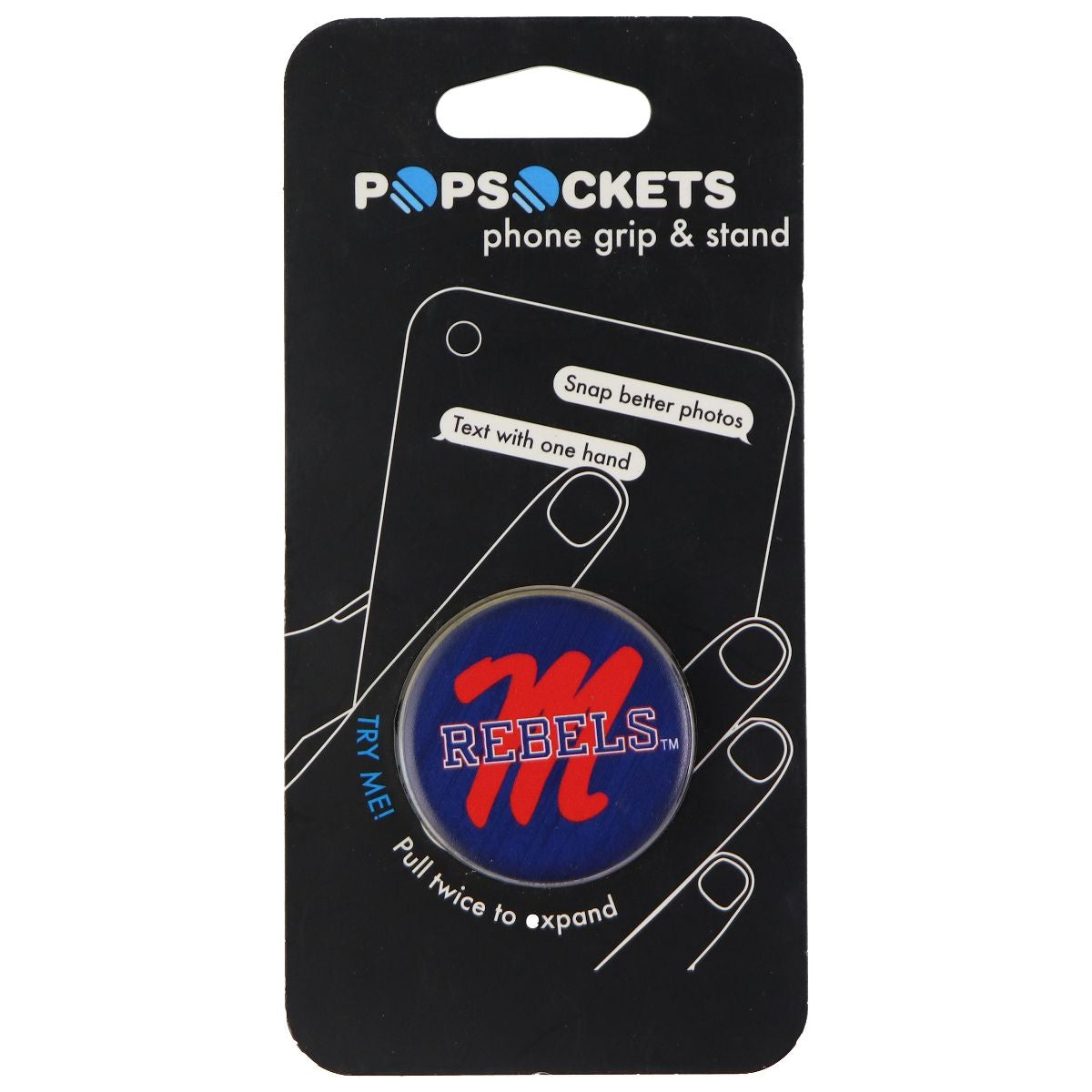 PopSockets: Collapsible Grip & Stand for Phones and Tablets - Mississippi Rebels Cell Phone - Mounts & Holders PopSockets - Simple Cell Bulk Wholesale Pricing - USA Seller