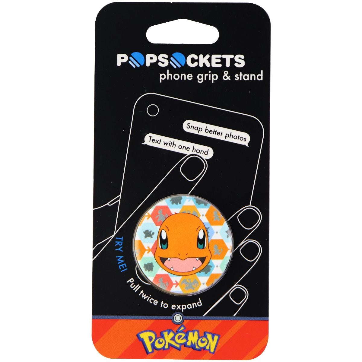 PopSockets: Collapsible Grip & Stand for Phones and Tablets - Charmander Pattern Cell Phone - Mounts & Holders PopSockets - Simple Cell Bulk Wholesale Pricing - USA Seller