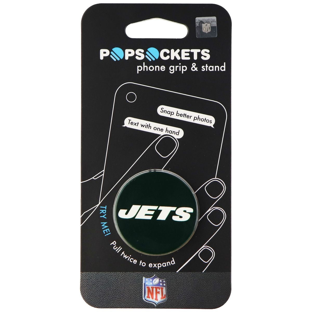 PopSockets Collapsible Grip & Stand for Phones/Tablets - NFL New York Jets Logo Cell Phone - Mounts & Holders PopSockets - Simple Cell Bulk Wholesale Pricing - USA Seller