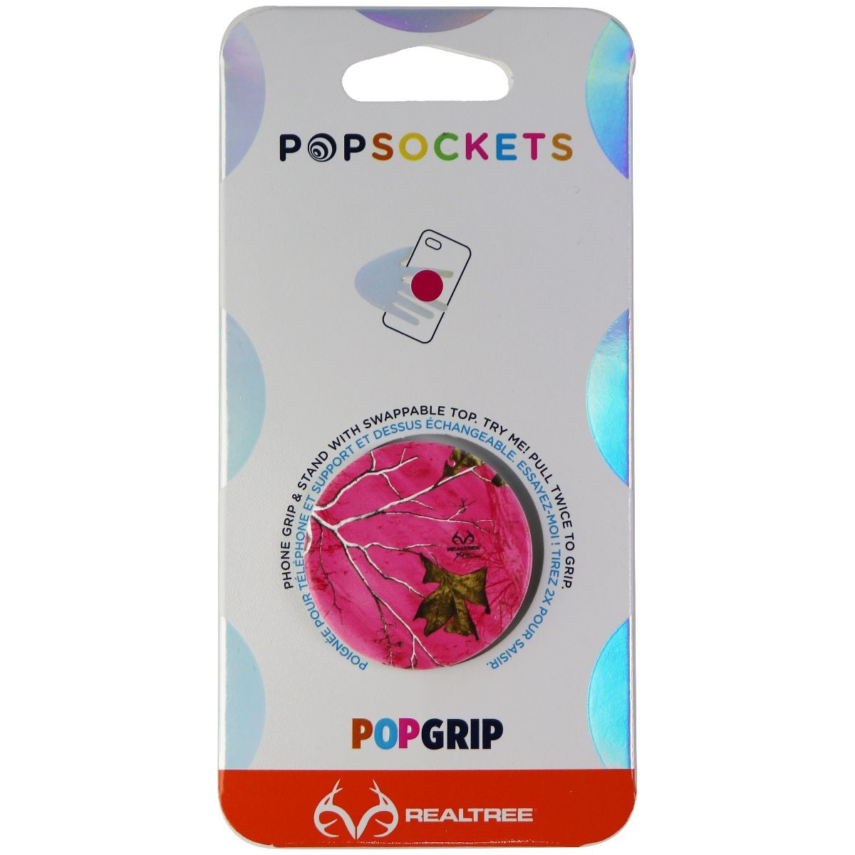PopSockets: Swappable PopGrip for Phones & Tablets - Realtree Xtra Paradise Pink Cell Phone - Mounts & Holders PopSockets - Simple Cell Bulk Wholesale Pricing - USA Seller