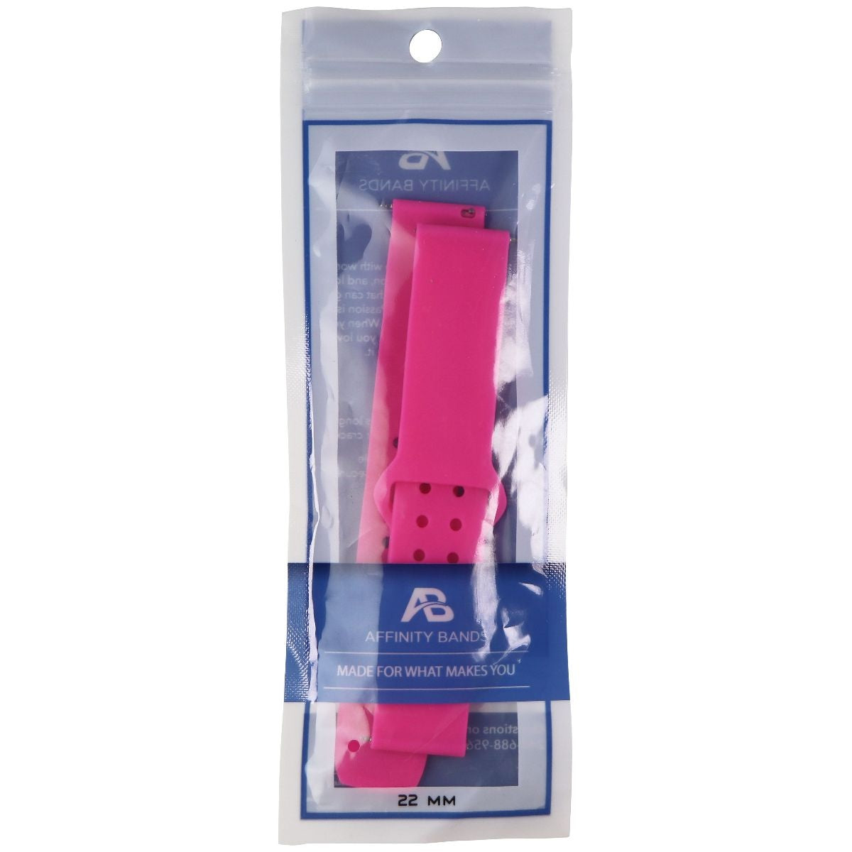 Affinity Bands (22mm) Watch Band for Smartwatches & More - Pink Silicone Smart Watch Accessories - Watch Bands Affinity - Simple Cell Bulk Wholesale Pricing - USA Seller