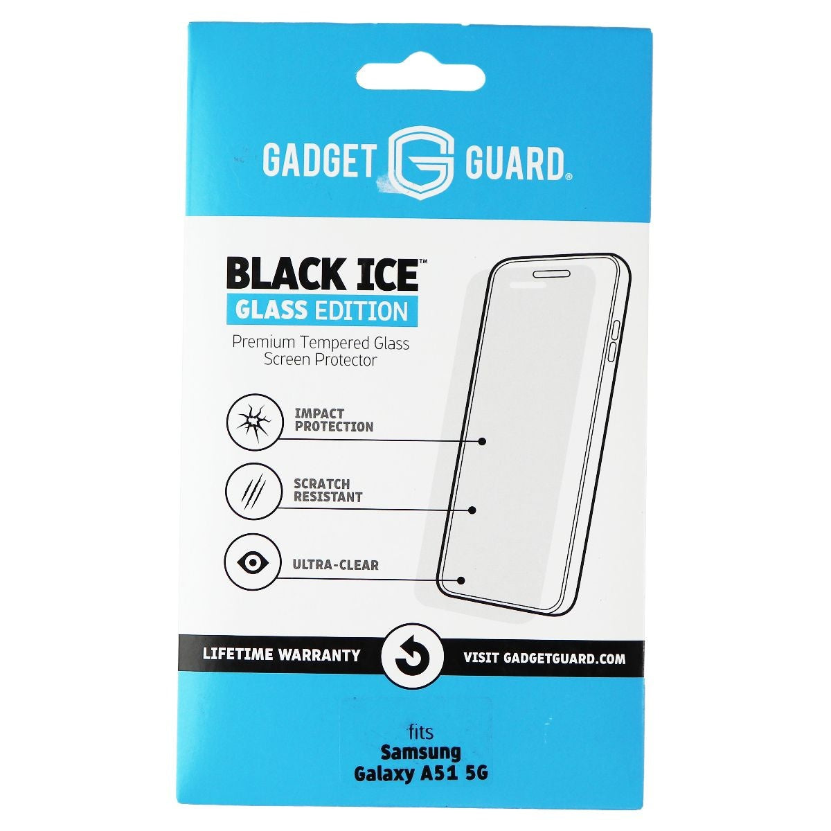 Gadget Guard Black Ice Glass Edition for Samsung Galaxy A51 5G - Clear Cell Phone - Screen Protectors Gadget Guard - Simple Cell Bulk Wholesale Pricing - USA Seller