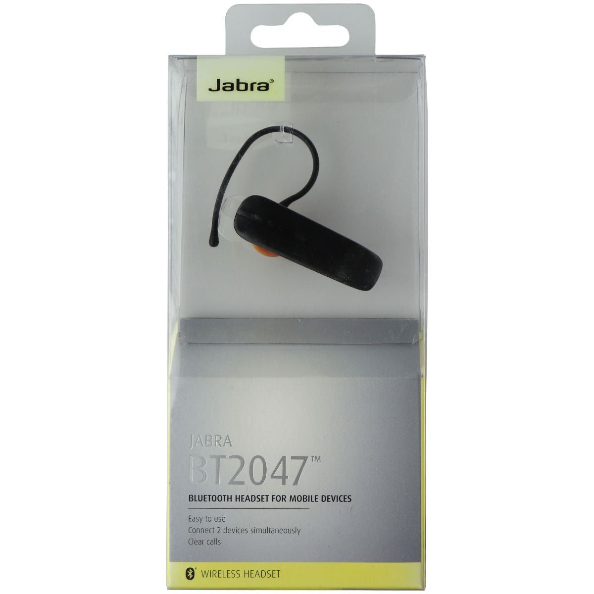 Jabra BT2047 Mono Bluetooth Headset for Mobile Devices - Black/Orange Cell Phone - Headsets Jabra - Simple Cell Bulk Wholesale Pricing - USA Seller