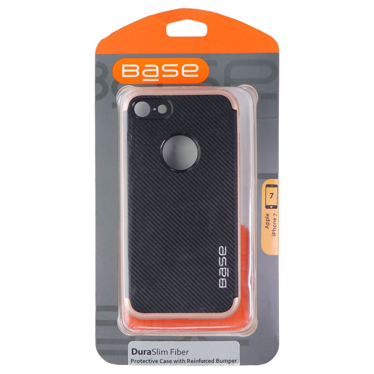 Base DuraSlim Fiber Case for Apple iPhone 8 and iPhone 7 - Black/Rose Gold Cell Phone - Cases, Covers & Skins Base - Simple Cell Bulk Wholesale Pricing - USA Seller