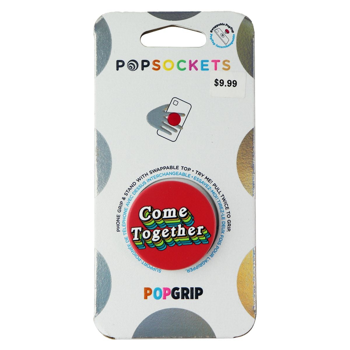 PopSockets PopGrip Phone Grip and Stand with Swappable Top - Come Together Cell Phone - Mounts & Holders PopSockets - Simple Cell Bulk Wholesale Pricing - USA Seller