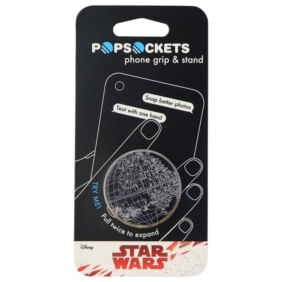 PopSockets Collapsible Grip & Stand - Star Wars Death Star Aluminum Cell Phone - Mounts & Holders PopSockets - Simple Cell Bulk Wholesale Pricing - USA Seller